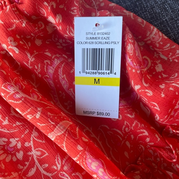 Medium 1.State Paisley puffed sleeve v neck top and matching skirt medium nwt - Picture 6 of 11